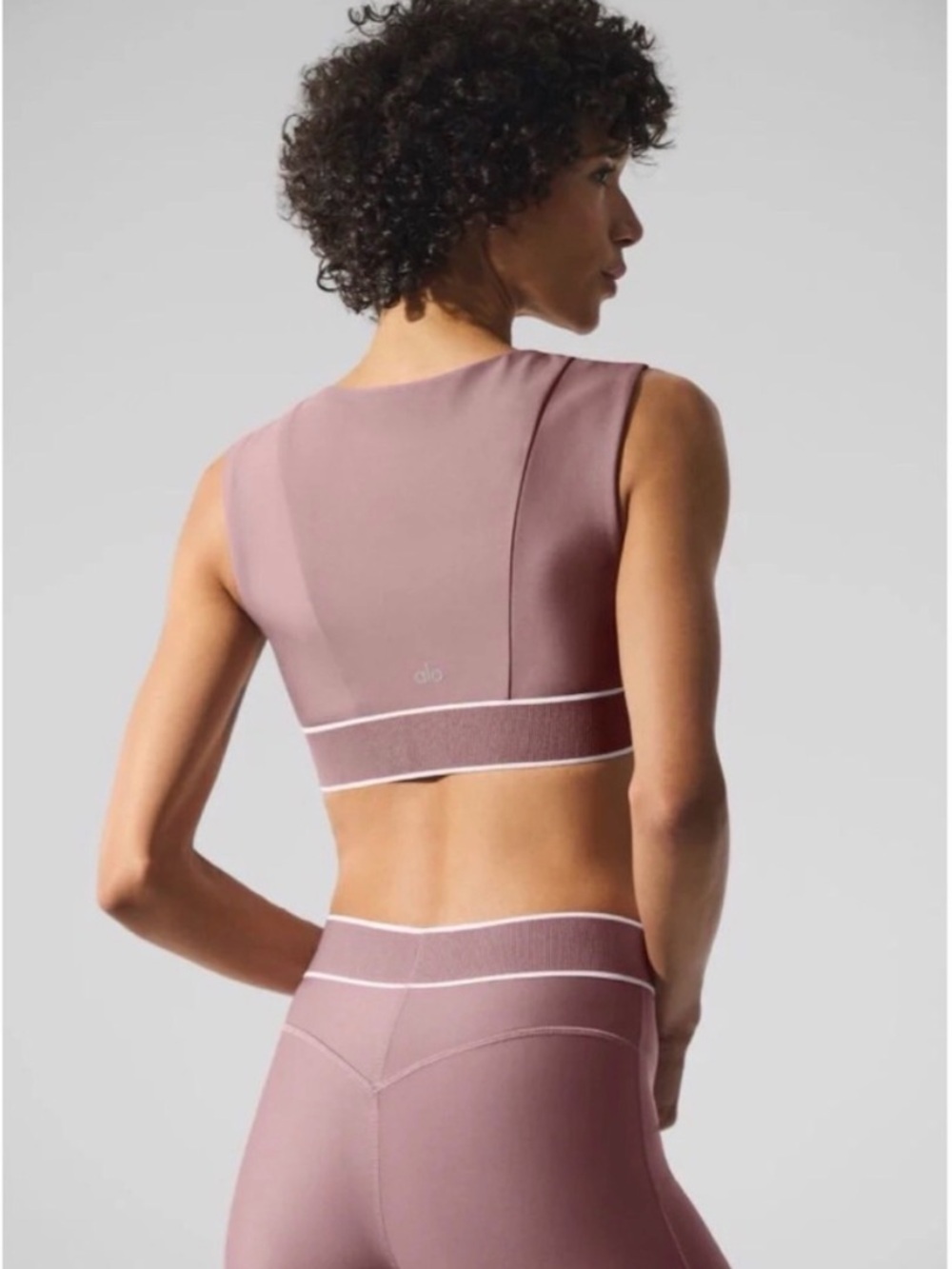 ALO Yoga Airlift Alignment bra Mauve-Pink Sports Bralette - Smoky Quartz - Picture 3 of 4